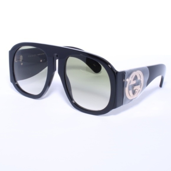 Gucci Accessories - GUCCI GG0152S 002 BLACK/GREEN Sunglasses
